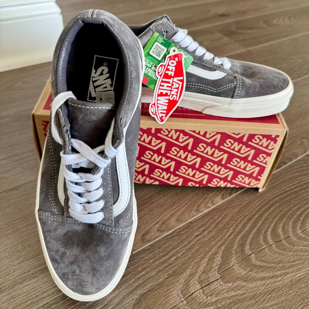 Vans Old Skool Suede Low Top Sneakers Gray White Skate Shoes Mens 8 / Womens 9.5 - Picture 2 of 14